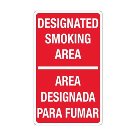 Designated Smoking Area / Bilingual 12" x 20" Sign
